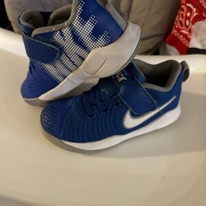 Nike Blue and White Sneakers with Elastic Laces